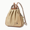 women cream oxford fabric backpack