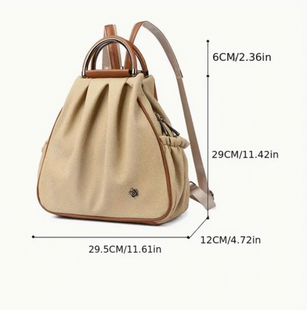 women cream oxford fabric backpack