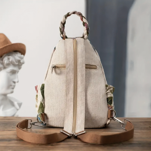 women ethnic style handwoven floral backpack