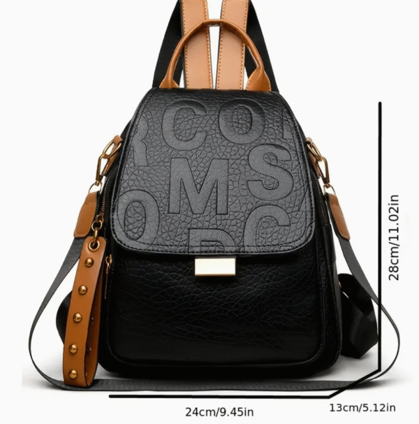 women fashion embossed logo backpack