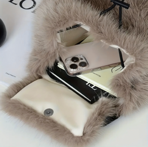 women elegant faux fur backpack