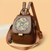 women’s large capacity lucky deer backpack – fashionable brown