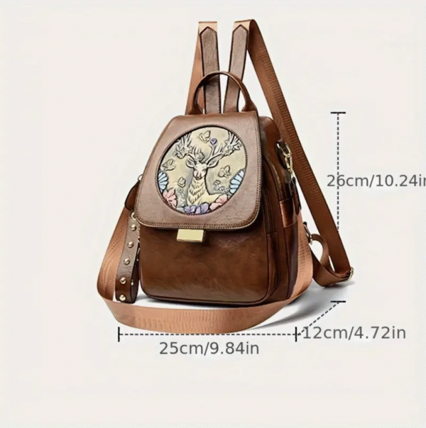 women fashionable brown large capacity lucky deer backpack