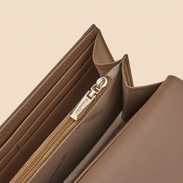 vintage women’s long wallet with wrist strap