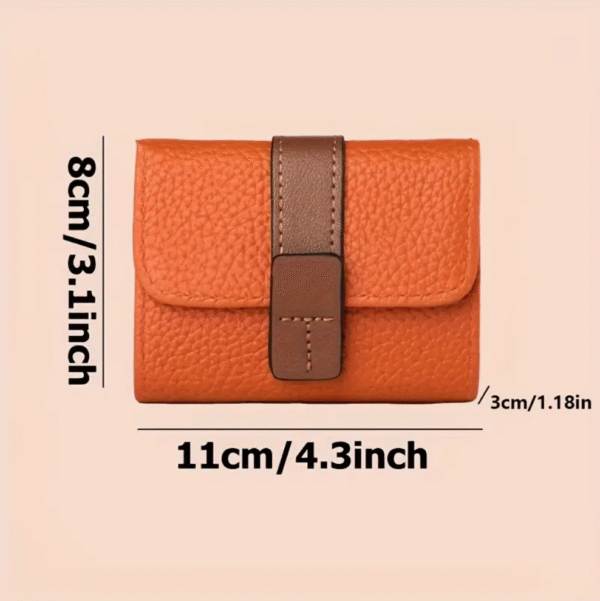 lychee pattern bi fold wallet orange & brown