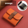 orange and brown lychee pattern bi fold wallet