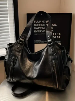 chic vintage inspired large capacity tote bag